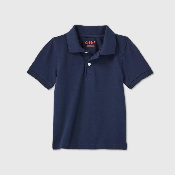 Petitetoddler Boys' Short Sleeve Stretch Pique Uniform Polo Shirt - Cat & Jack Navy