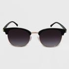 Women's Clubmaster Plastic Metal Combo Silhouette Sunglasses - Wild Fable Black, Women's, Size: Small, Black/grey