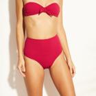 Women's Dot Texture Tie Back High Waist Bikini Bottom - Xhilaration Dark Red