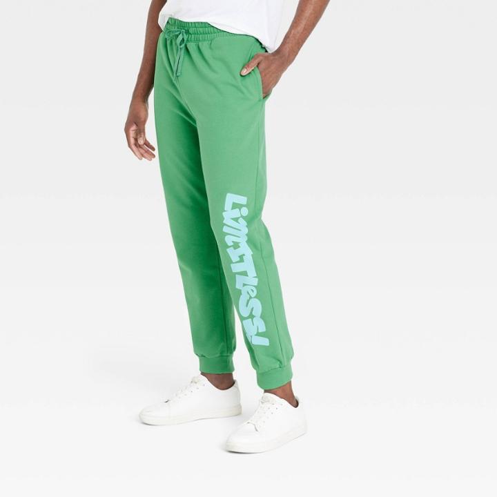 No Brand Black History Month Men's Limitless Mid-rise Athletic Jogger Pants - Green