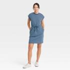 Women's Sleeveless Extended Shoulder A-line Dress - A New Day Blue