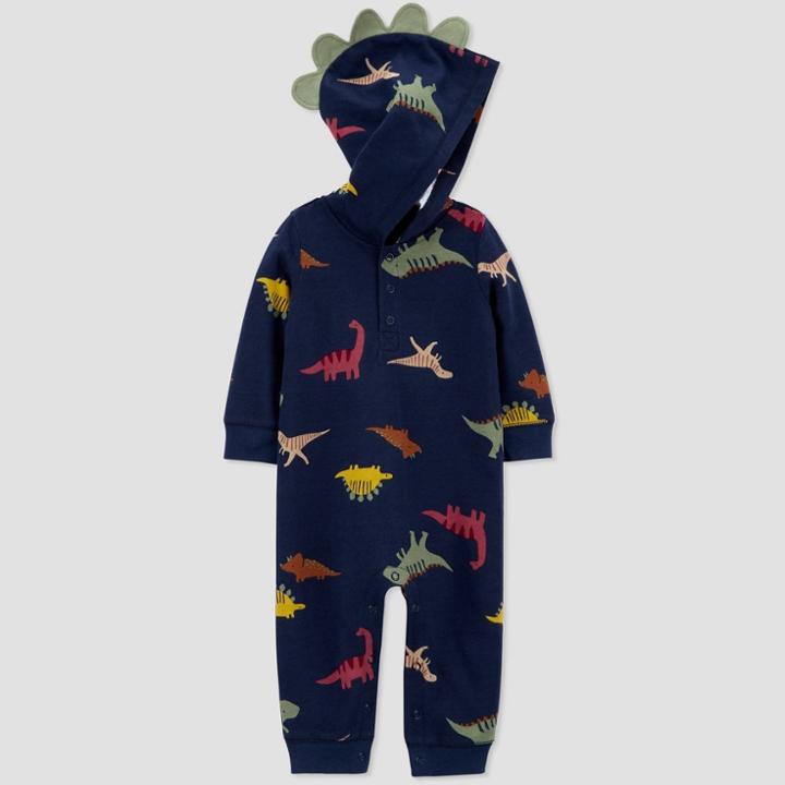 Baby Boys' Dino Fleece Hood Romper - Just One You Made By Carter's Blue Newborn