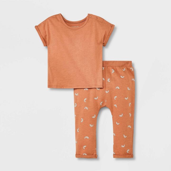 Grayson Mini Baby Boys' 2pc Top & Bottom Set - Tan Newborn