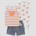 Carter's Just One You Baby Boys' Crab Striped Top & Bottom Set - Orange