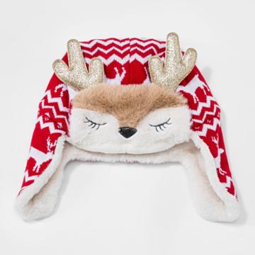 Abg Accessories Kids' Reindeer Trapper Hat - Red One Size, Kids Unisex