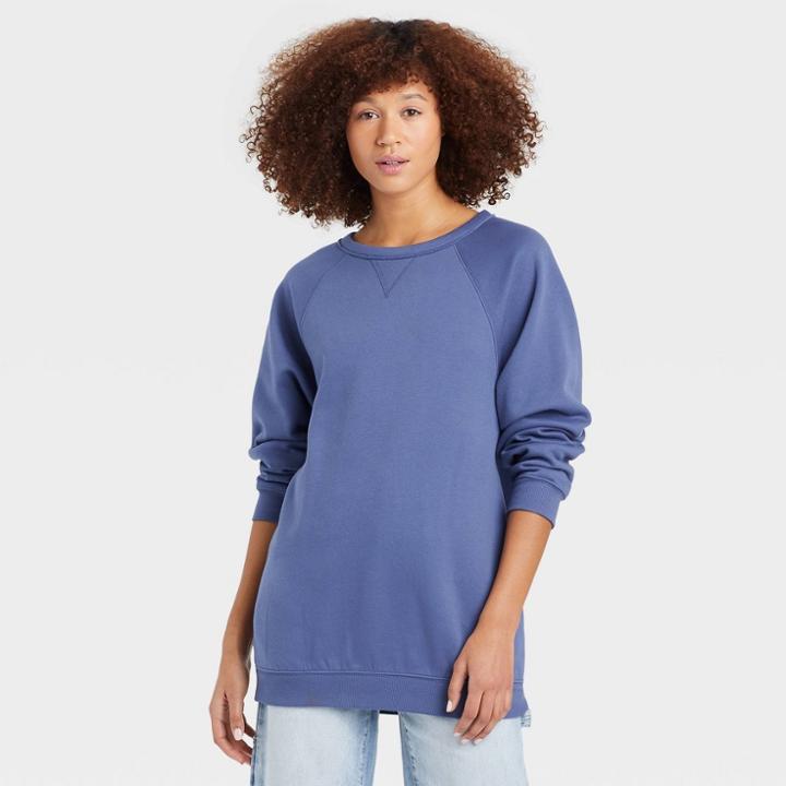Women's Fleece Pullover Sweatshirt - Universal Thread Blue