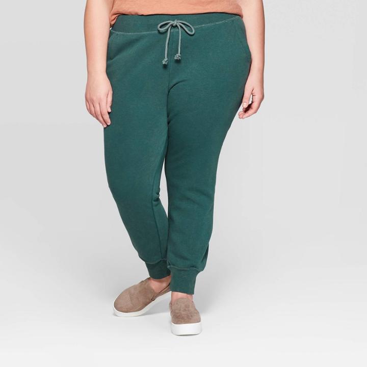 Women's Plus Size Mid-rise Fleece Jogger - Universal Thread Green X
