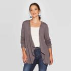 Women's Long Sleeve Open Front Crochet Backing Jacket - Knox Rose Gray