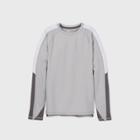 Boys' Long Sleeve Solid Colorblock Soft Gym T-shirt - All In Motion Gray