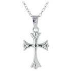 Target Sterling Silver Cross Pendant - Silver (18), Girl's, Size: L: 23mm X W: 11.5mm - Chain: