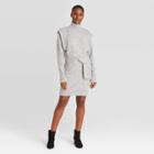 Women's Strong Shoulder Long Sleeve Sweater Dress - Prologue Gray