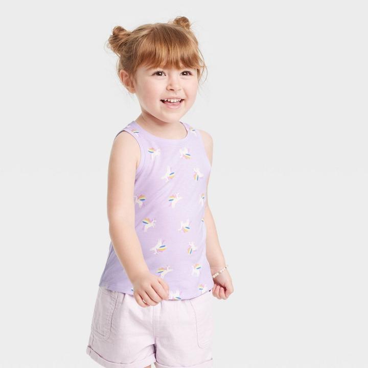 Toddler Girls' Unicorns Tank Top - Cat & Jack Purple
