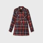 Maternity Plaid Long Sleeve Popover Tunic - Isabel Maternity By Ingrid & Isabel Navy/red