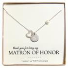 Cathy's Concepts Monogram Matron Of Honor Open Heart Charm Party Necklace -