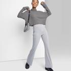 Women's Long Sleeve Turtleneck Cozy Boxy Cropped T-shirt - Wild Fable Heather Gray
