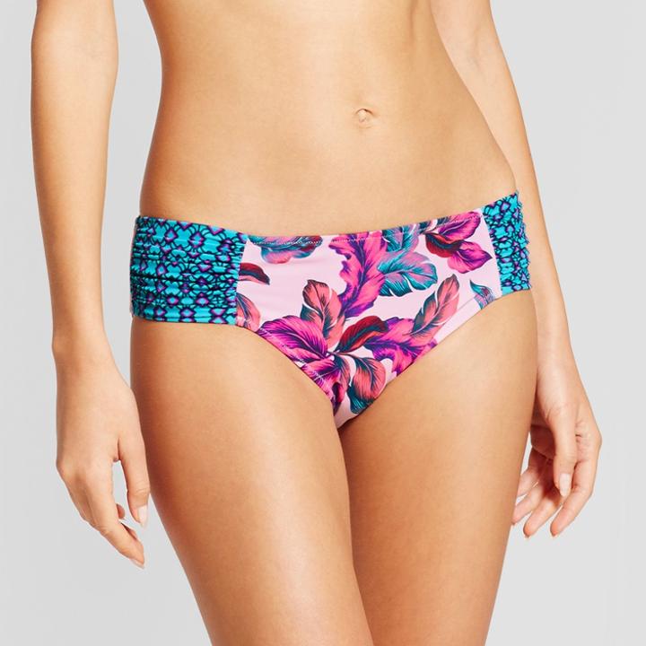 Women's Resort Full Bikini Bottom - Shade & Shore Blush Tropical Xl, Blue/blue/purple