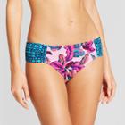Women's Resort Full Bikini Bottom - Shade & Shore Blush Tropical Xl, Blue/blue/purple