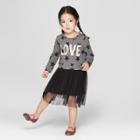 Grayson Mini Toddler Girls' Sweatshirt Tulle Dress - Gray