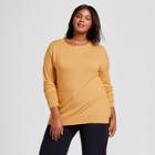 Women's Plus Size Crew Neck Pullover - A New Day Gold