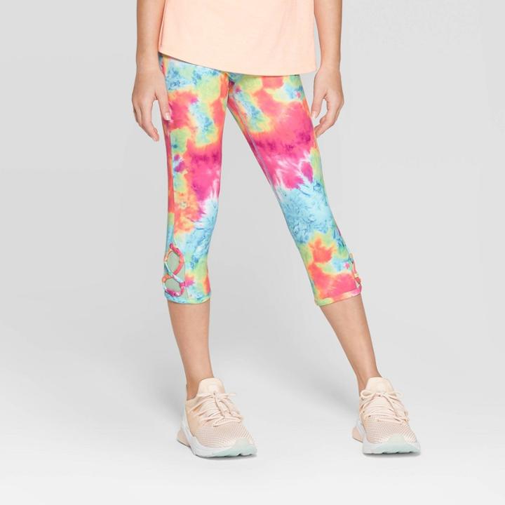 Girls' Lattice Capri Leggings - C9 Champion Blue/pink S, Girl's,