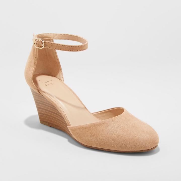 Women's Wendi Wide Width D'orsay Closed Toe Wedge Espadrille - A New Day Taupe (brown) 9w,