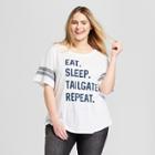 Modern Lux Women's Plus Size Eat.sleep.tailgate.repeat Short Sleeve Graphic T-shirt (juniors') - Modern