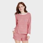 Women's Striped Perfectly Cozy Sweatshirt - Stars Above Red