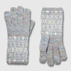 Isotoner Women's Yarn Glove - Blue One Size, Black/white