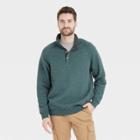 Men's 1/4 Front Snap Quilted Sweatshirt - Goodfellow & Co Green