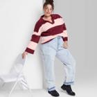 Women's Plus Size Slouchy Collared Pullover Sweater - Wild Fable Maroon
