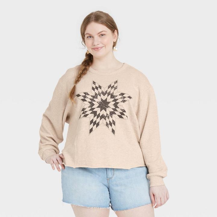 Women's Plus Size Sweatshirt - Universal Thread Tan