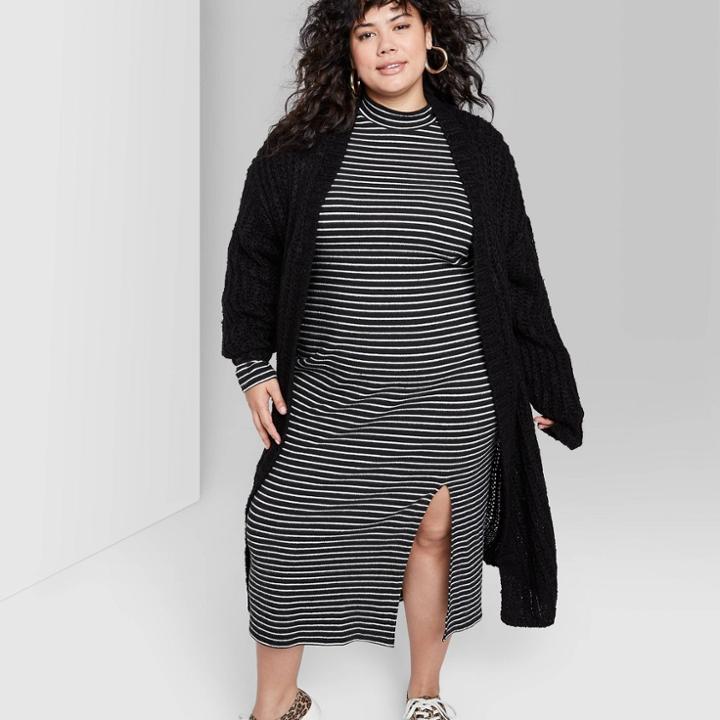 Women's Plus Size Long Sleeve Open Cardigan Sweater - Wild Fable Black 1x, Women's,