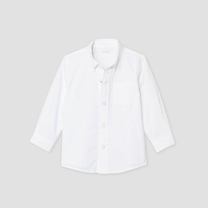 Toddler Boys' Adaptive Long Sleeve Button-down Shirt - Cat & Jack White