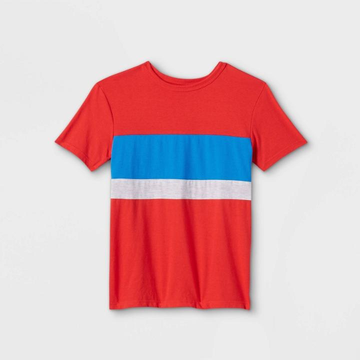 Boys' Colorblock Short Sleeve T-shirt - Cat & Jack Red/medium Blue