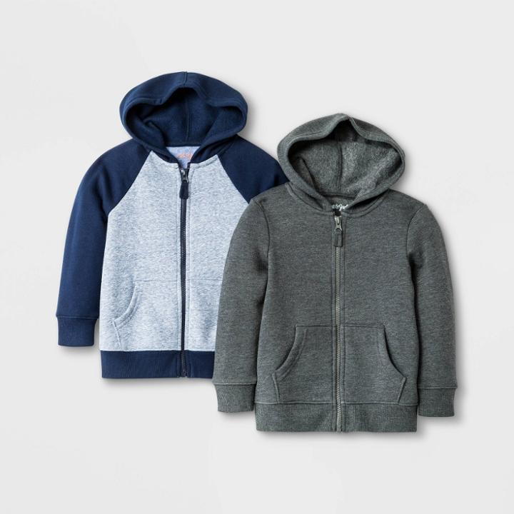 Toddler Boys' 2pk Zip-up Hoodie Set - Cat & Jack Navy/gray 5t, Boy's, Blue