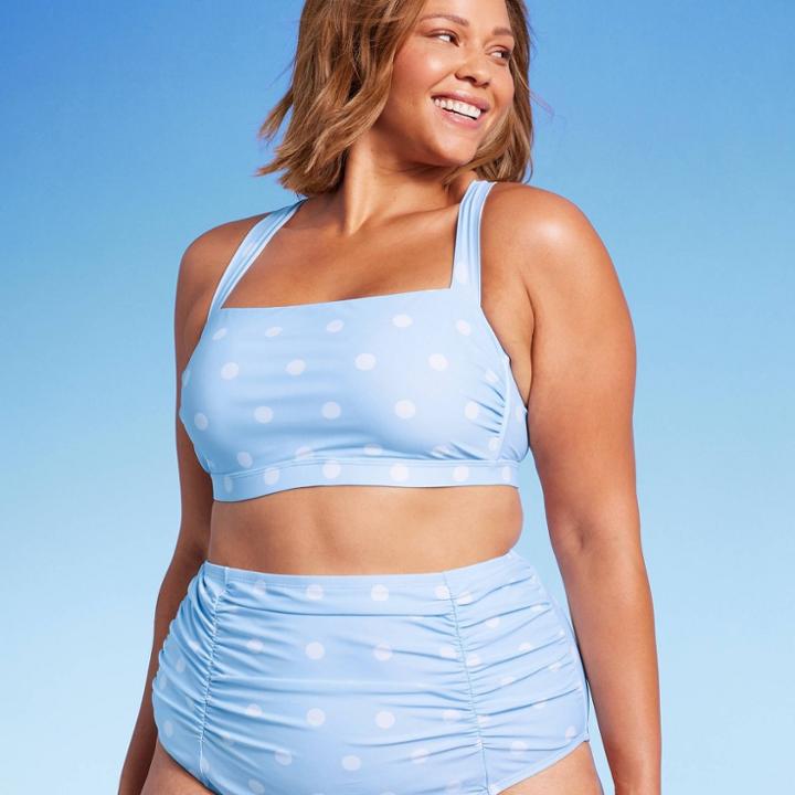 Kona Sol Women's Polka Dot Square Neck Bikini Top - Kona