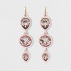 Linear Drop Round And Teardrop Resin Stone Earrings - A New Day Pink