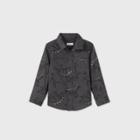 Toddler Boys' Long Sleeve Dinosaur Woven Button-down Shirt - Cat & Jack Gray