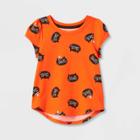 Toddler Girls' Halloween Cat Short Sleeve T-shirt - Cat & Jack Orange