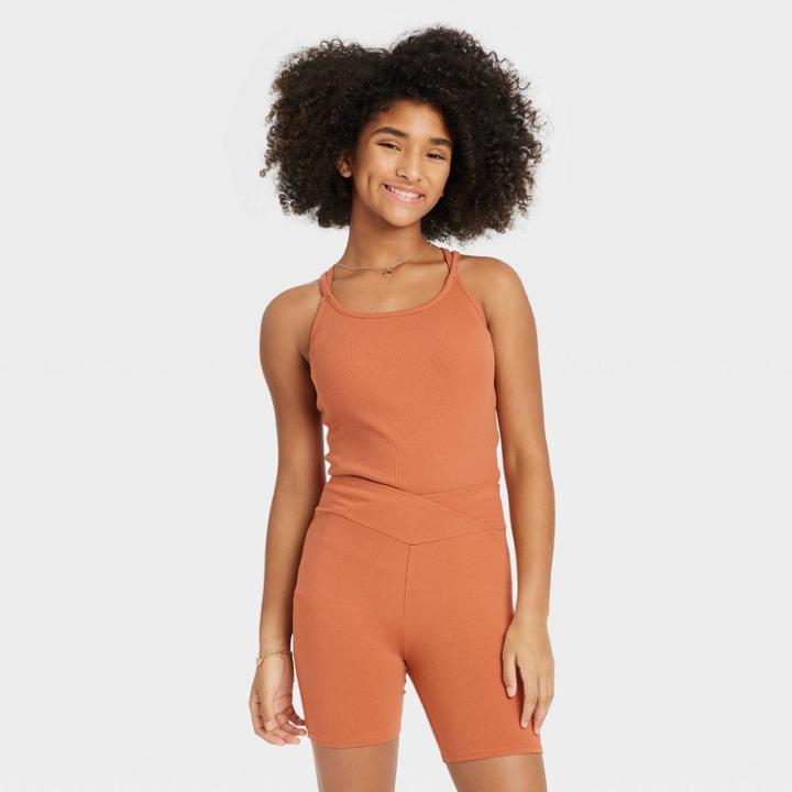 Girls' Seamless Cami Bralette - Art Class Rust