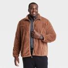 Men's Big & Tall Long Sleeve Faux Fur Sherpa Jacket - Goodfellow & Co Brown