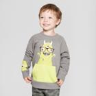 Toddler Boys' Slime Monster With Googly Eyes Sweatshirt With Kanga Pocket - Cat & Jack Gray