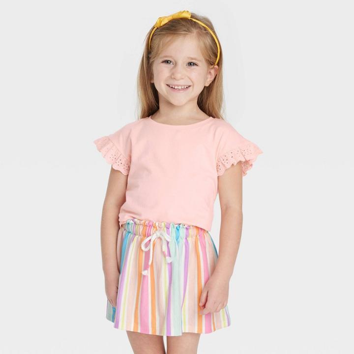 Toddler Girls' Eyelet T-shirt - Cat & Jack Pink
