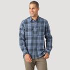 Wrangler Men's Regular Fit Atg Plaid Long Sleeve Button-down Shirt - Blue/white