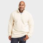 Men's Tall 1/4 Zip Sherpa Jacket - Goodfellow & Co White