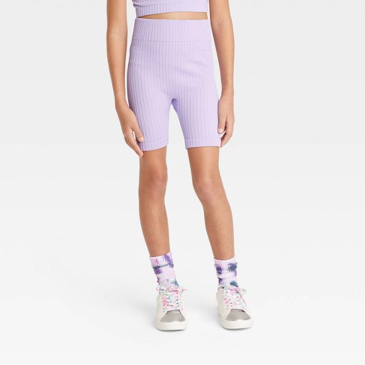 Girls' Seamless Bike Shorts - Art Class Lavender