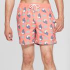 Target Trinity Collective Men's Bird Print 6 Sazoo Vintage Waist Board Shorts - Red