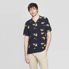 Men's Printed Short Sleeve Button-down Shirt - Goodfellow & Co Xavier Navy