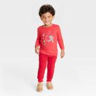 Toddler Boys' Valentine's Day 'critters' Long Sleeve T-shirt And Fleece Jogger Pants Set - Cat & Jack Red