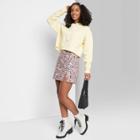 Women's Side Slit Mini Skirt - Wild Fable Purple Floral
